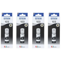 ארבעה בקבוקי דיו שחור מקורי Epson 103