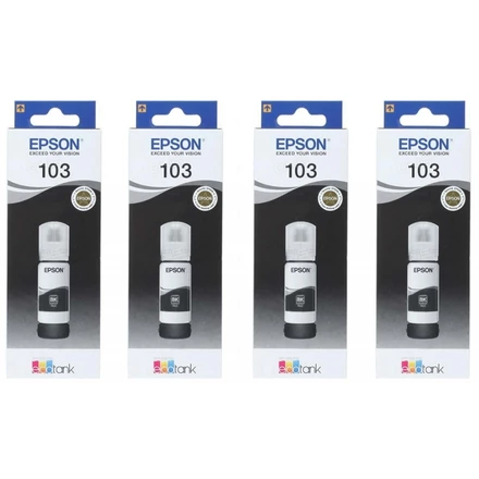 ארבעה בקבוקי דיו שחור מקורי Epson 103